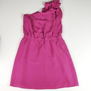 Bar III One Shoulder Tie Dress With Pockets Medium